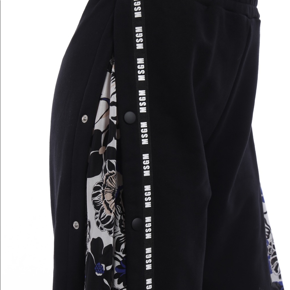 MSGM floral panel wide leg palazzo track pants - Picture 4 of 14